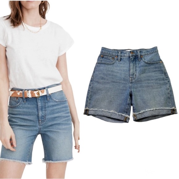 Madewell High Rise Denim Mid Length Shorts Size 25 Bonet Wash Tencel Edidition - Picture 1 of 8